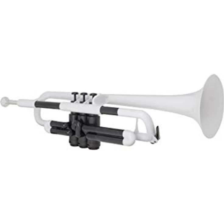 PINSTRUMENTS pTrumpet 700631 Bb-Trompete aus ABS-Kunststoff mit Tasche und Mundstück, weiß, 11,68 mm Bohrung, abnehmbare Ventile – Bild 2