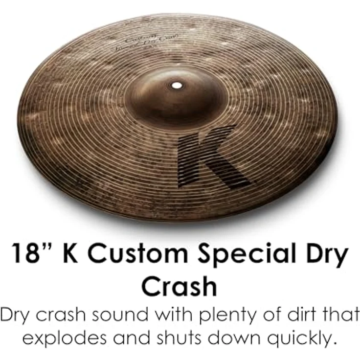 Zildjian K-Custom Special Dry Pack, Schlagzeugbecken Set mit 14" HiHats, 16" und 18" Crashes, 21" Ride, reguläre Oberfläche, dunkler, erdiger Sound – Bild 5
