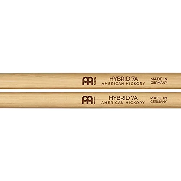 Meinl 7A Hybrid Hickory, Drumsticks aus American Hickory mit Hybrid Holzkopf, schwer, 413 mm Länge, 13,6 mm Durchmesser, made in Germany – Bild 4