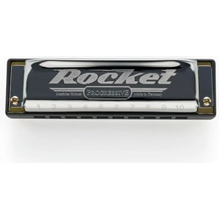 Hohner Rocket Harp Db, Mundharmonika in Db-Dur mit 20 Stimmzungen, Edelstahl-Deckel und abgerundetem Kanzellenkörper, inkl. Etui, Made in Germany – Bild 2