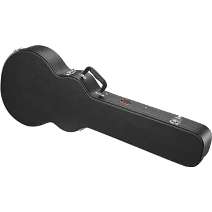VEVOCOR Gitarrenkoffer, 105 cm Hartschalenkoffer für Les Paul-Gitarren, mit Schloss, PVC-Polsterung und Zubehörfach, schwarz – Bild 1
