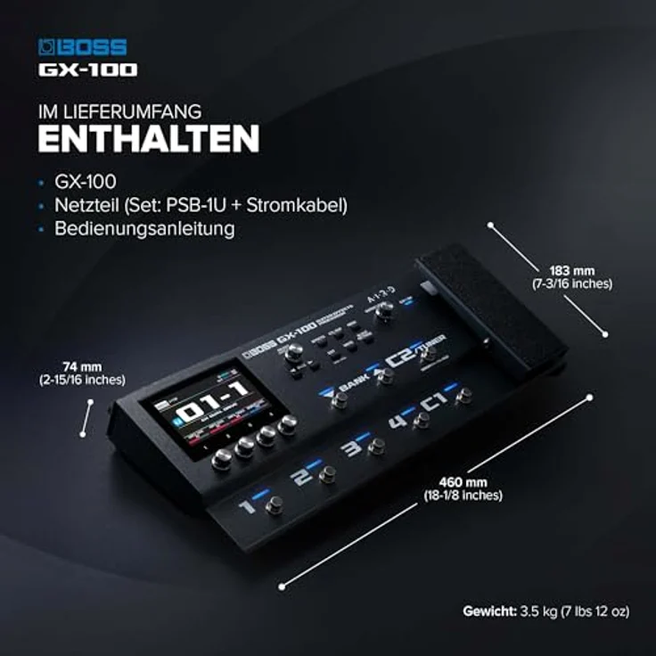 Boss GX-100, Gitarren-Multieffektpedal mit 23 Verstärkertypen, 150 BOSS Effekten und 200 Speicherplätzen – Bild 6