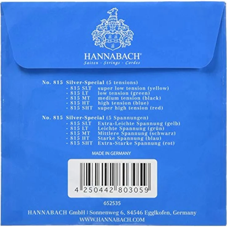 Hannabach 8155HT Blue Nylon-Saite für klassische Gitarre, hohe Spannung, nickelfrei, Made in Germany – Bild 2