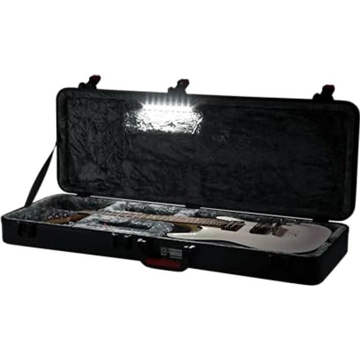 Gator TSA LED Electric Guitar Case, Gitarrenkoffer mit LED-Innenbeleuchtung für ST- & T-Style E-Gitarre, schwarz – Bild 14