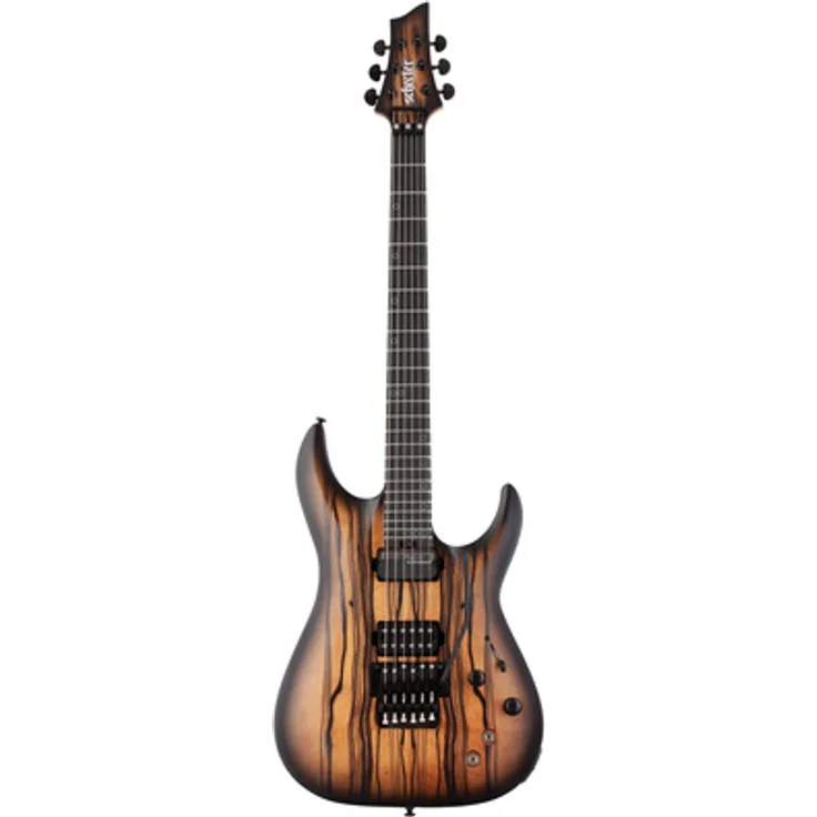 Schecter C-1 FR S Pale Moon, E-Gitarre mit Esche-Korpus und Floyd Rose Tremolo, Satin Natural Black Burst