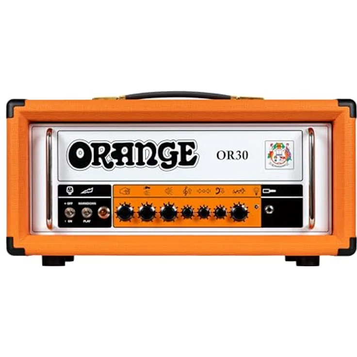 Orange OR 30, 30 Watt Class-A Vollröhre E-Gitarren-Topteil mit fußschalbarem Volume-Boost und FX-Loop, orange