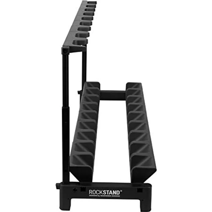 Rockstand RS 20867 9 E-Guitar Stand, Mehrfach-Gitarrenständer für bis zu 9 E-Gitarren/Bässe, schwarz mit anthrazitfarbenen Softpads, klappbar, Maße 1165 x 685 x 400 mm – Bild 6