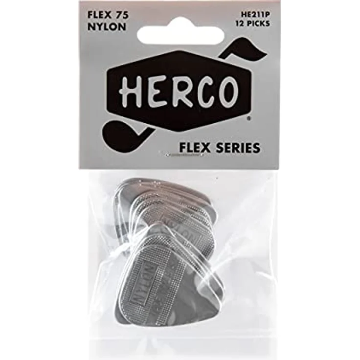 Dunlop Herco Flex 75 Pick Heavy, Plektrum Pack mit 12 Stück, Standardform, Nylon, rutschfest – Bild 4