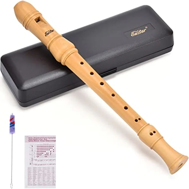 Eastar ERS-31BM Sopran-Blockflöte, 3-teilig, barocke Griffweise, C-Taste, aus Ahornholz, inkl. Hartschalenkoffer und Grifftabelle – Bild 1