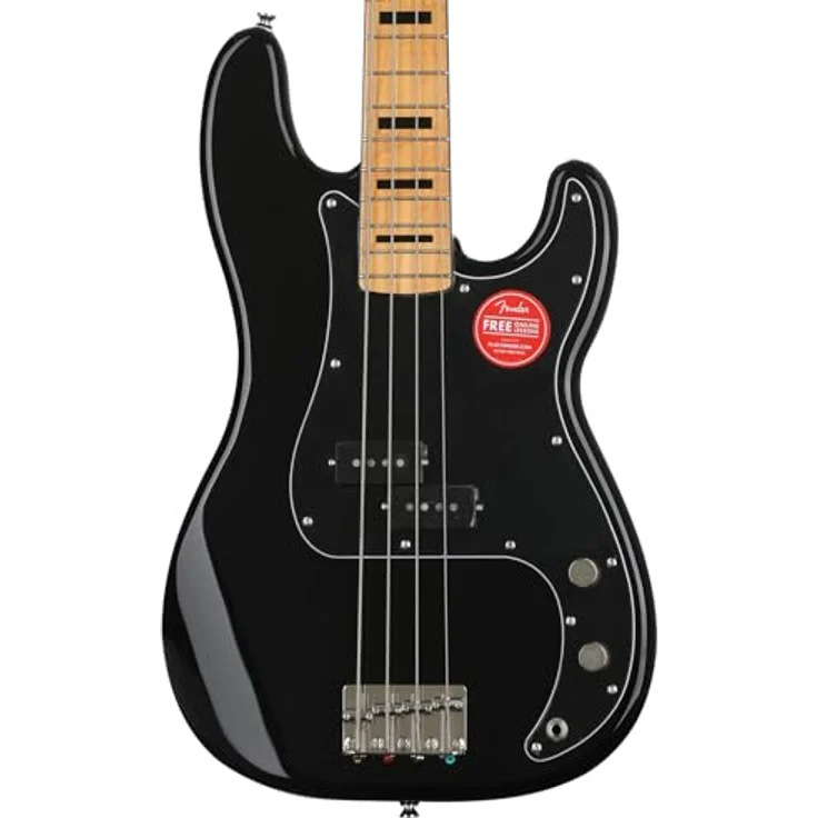 Squier Classic Vibe 70s P Bass MN BK, Precision E-Bass mit Nato-Korpus und Ahornhals, schwarz – Bild 4