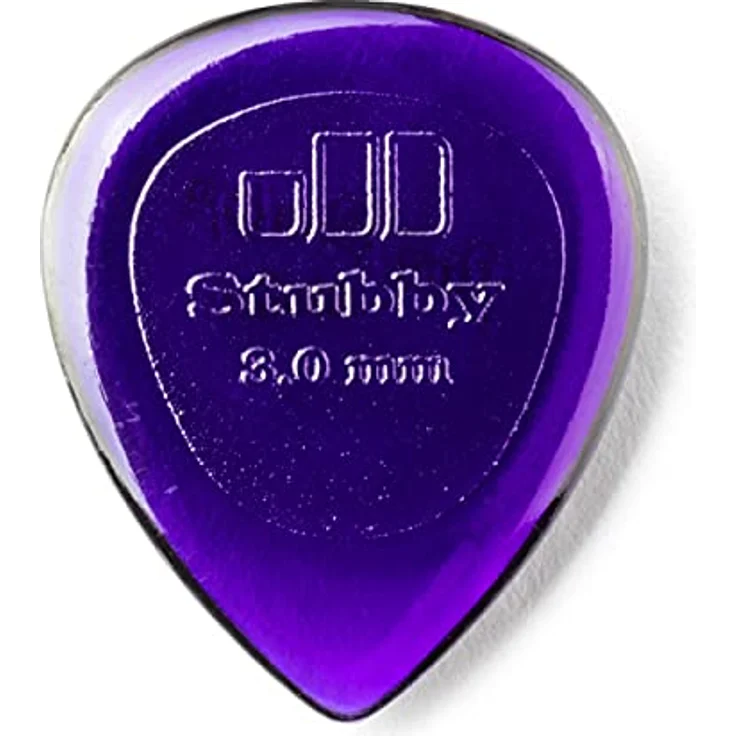 Jim Dunlop Plektrum Stubby Jazz, 3,00 mm, 6 Stück, konturiert für reibungsloses Ablösen, starke Grifffläche aus Lexan – Bild 1
