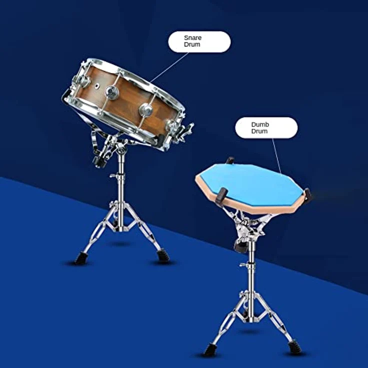 Qezodsx Schlinge Trommel Ständer, Verstellbarer Snare Ständer für 8-14 Zoll Trommeln, doppelstrebig und langlebig, bestehend aus hochwertiger Legierung mit verchromten Knaufschlössern – Bild 5