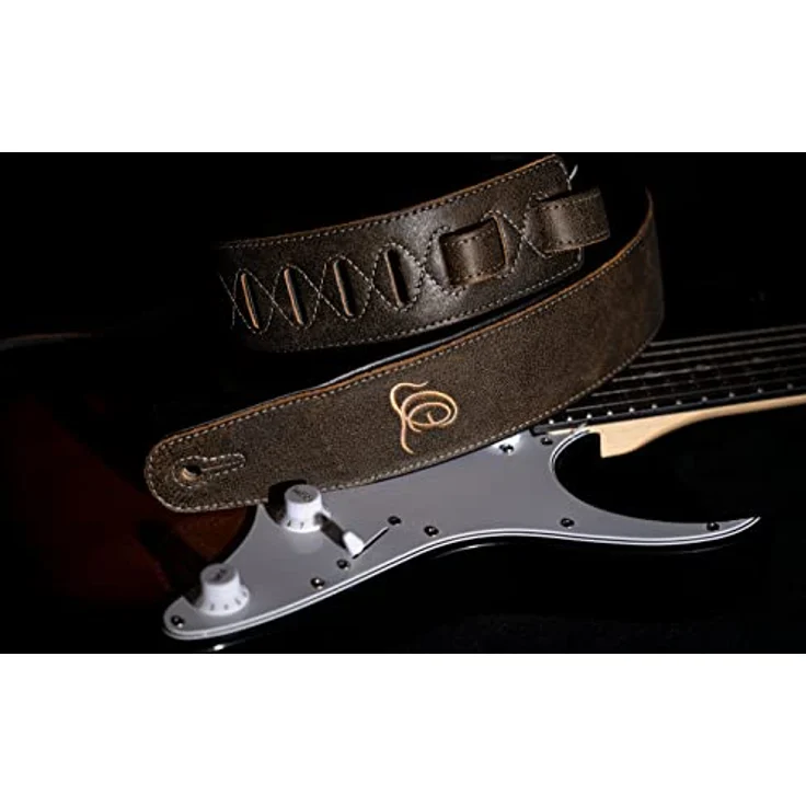 Ortega OSAR-3 Leather Strap BR, handgefertigter Leder-Gitarrengurt in Braun mit Schaumstoffpolsterung, Breite 70 mm, Länge bis 1450 mm – Bild 7