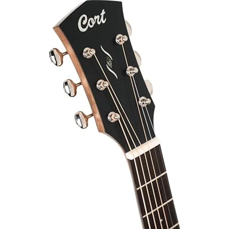 Cort Essence OC4 Black Top, Westerngitarre mit massiver Sitka-Fichtendecke, Mahagoni Korpus und Fishman Presys VT System, schwarz/natur – Bild 16