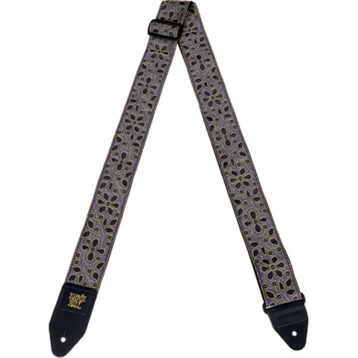 Ernie Ball JJ Jacquard Strap 5629, E-Gitarrengurt mit stabiler Polypropylen-Band, Leder-Enden, 5 cm breit, extra lang 104-182 cm, Jasmine and Juice Jacquard – Bild 1