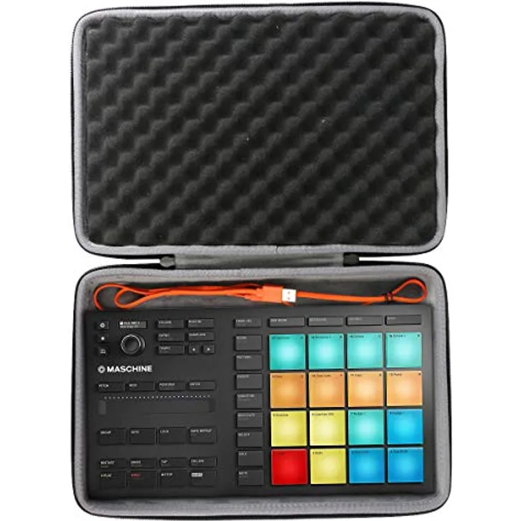 co2CREA Hard Travel Tasche für Native Instruments Maschine Mikro Mk3, stoßdicht, wasserdicht, schwarz