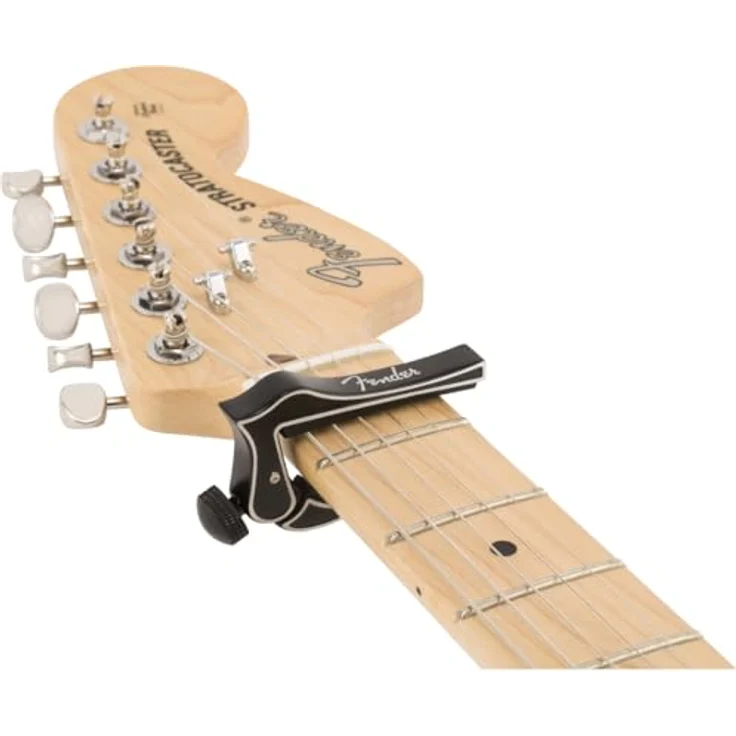 Fender Dragon Kapodaster, Robuster und langlebiger Kapo für E- und Akustikgitarren, präzises Greifen in Schwarz – Bild 2