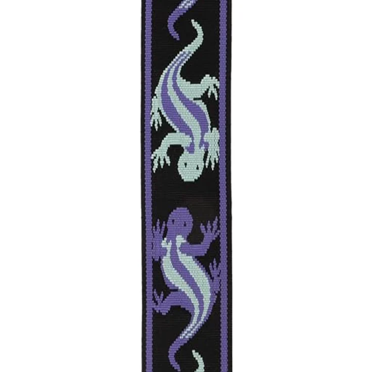 Daddario 50PW02 Vintage PW Lizard Teal, Gitarrengurt aus Polyester, verstellbar von 89 cm - 151 cm, Türkis/Lila – Bild 2