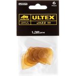 Dunlop Ultex 427 Jazz III, Plektrum 6er Pack, Stärke 1,38 mm, Tequila-Gold, extrem hartes und musikalisches Material