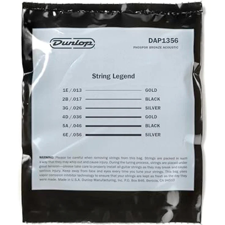 Dunlop Phosphor Bronze Acoustic Set 13-56, Saitensatz für Akustikgitarre, warmer Klang, Made in USA – Bild 3