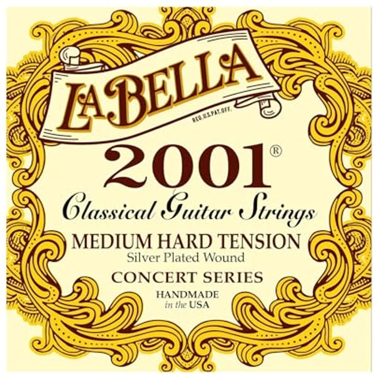 La Bella Classic 2001 MHT, Saiten für klassische Gitarre, Clear Nylon, Silber Beschichtet, Medium Hard – Bild 1