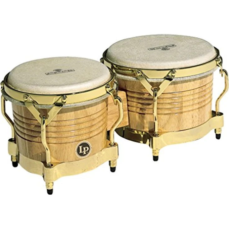 LP M201-AW Bongos Matador, 7 1/4" + 8 5/8", Natur, Siam Oak mit Traditional Rims und goldener Hardware – Bild 2