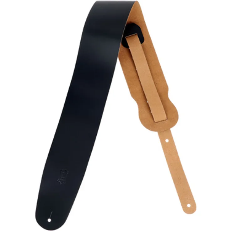 Levys Leather Strap M4-BLK, Gitarrengurt aus echtem Hochwertigem Chromleder, verstellbar von 91 cm bis 132 cm, Breite 89 mm, Schwarz