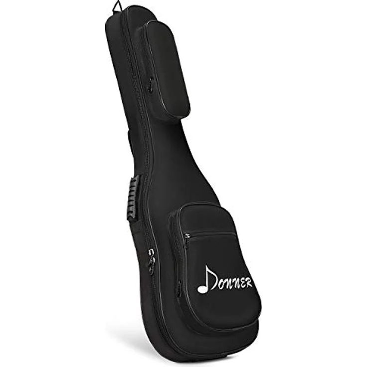 Donner E-Gitarrentasche 39 Zoll, Gig Bag mit 10MM Polsterung, verstellbaren Trägern, wasserdichtem Material und zwei Taschen, Schwarz – Bild 4