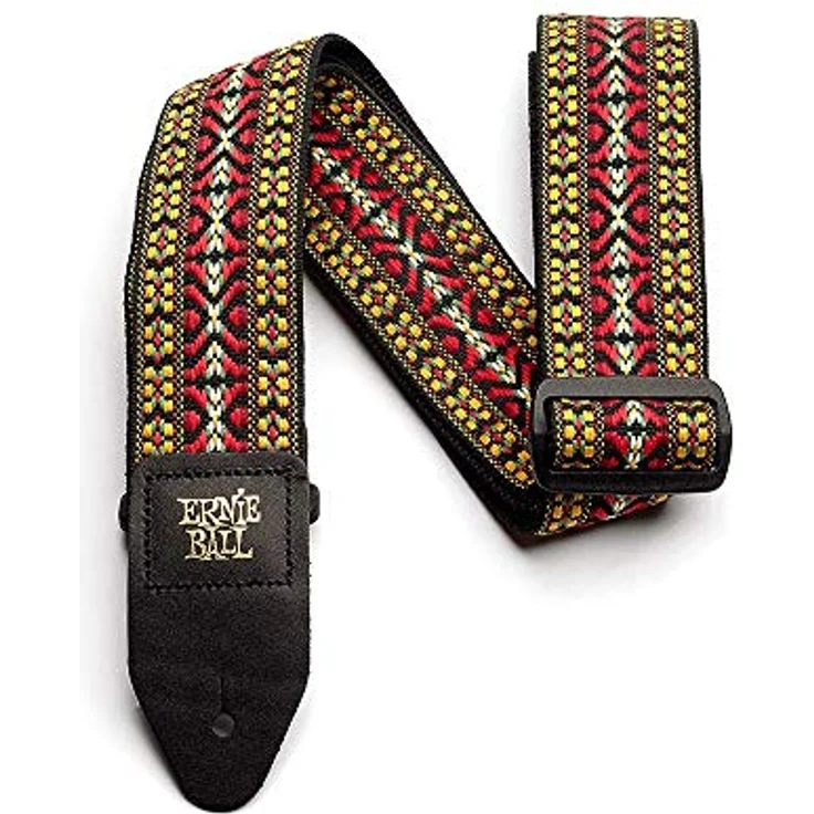 Ernie Ball E-Guitar Strap California Wave, Gitarrengurt aus Polypropylen mit Lederenden, verstellbar von 104 cm bis 183 cm, Farbe California Wave Jacquard, Breite 51 mm – Bild 1