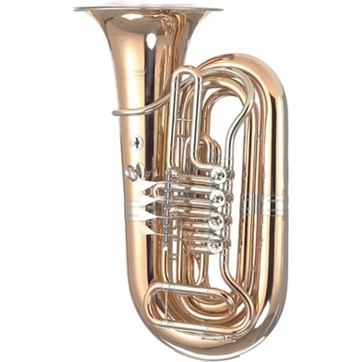 Cerveny CBB 783-4R Arion Bb-Tuba, goldmessing lackiert, 3/4 Größe, 4 Drehventile, inkl. Mundstück und Koffer