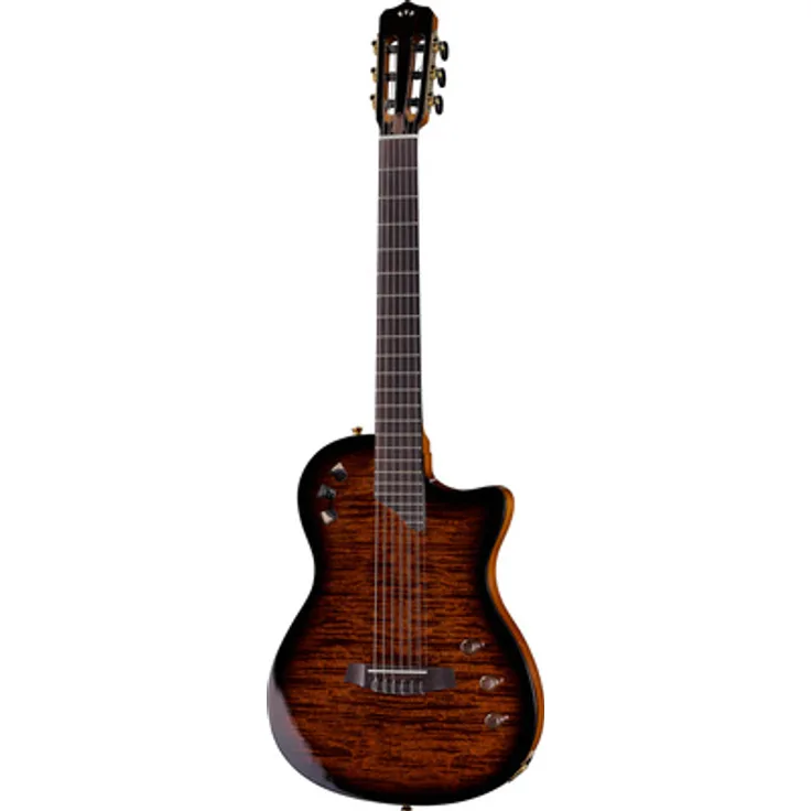Cordoba Stage Guitar Edge Burst, Nylonsaitengitarre mit massivem Mahagoni-Korpus und Fishman Stage System, inkl. Gig Bag