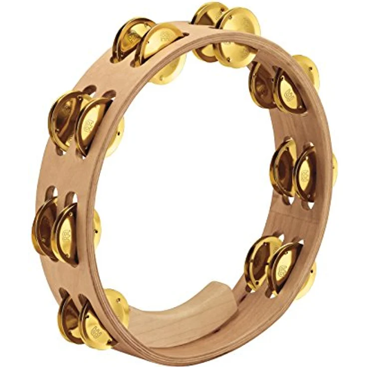 Meinl AE-MTA2B Artisan Tambourine, 10", Ahornring, ergonomischer Griff, klare Klangqualität, Farbe: Natur – Bild 1