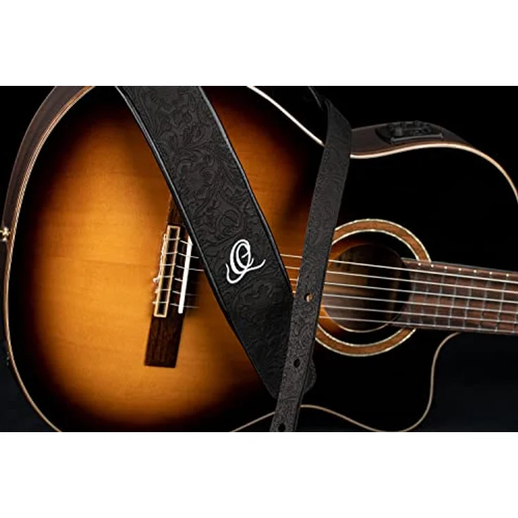 Ortega OSBY-1, Gitarrengurt aus Leder, verstellbar bis 145 cm, Byzantine Black – Bild 4