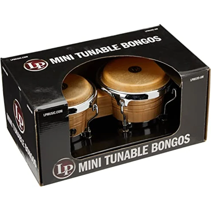 LP M199-AW Mini Bongos, Bongo Set aus Siam Oak Holz mit Comfort Curved II Rims, 3 1/2" und 4 1/8" Fellgröße, Höhe 4" – Bild 4