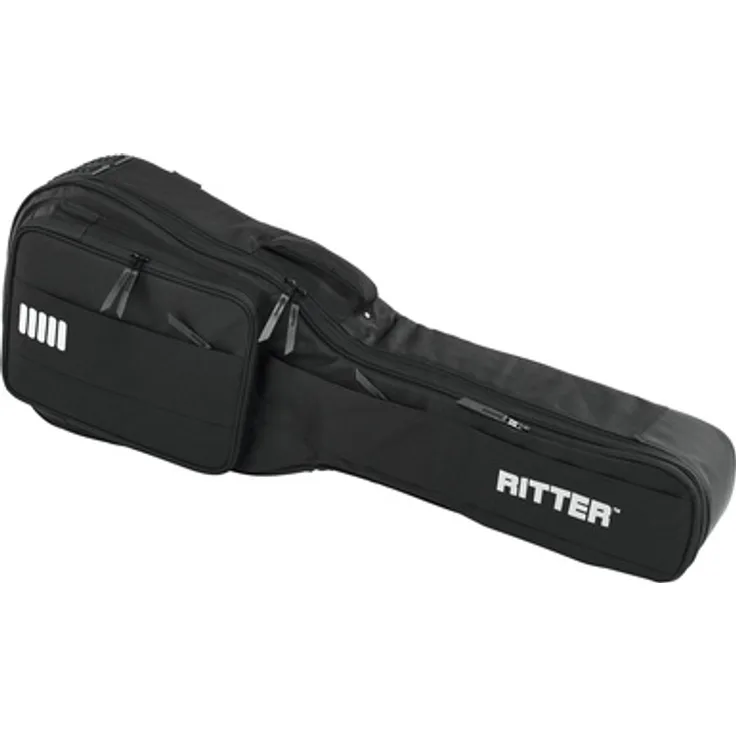 Ritter Arosa Les Paul Guitar SBK, Gitarrentasche mit 33 mm Polsterung, 5 Zubehörtaschen, reflektierenden Streifen, Regenschutz, Farbe: sea ground black