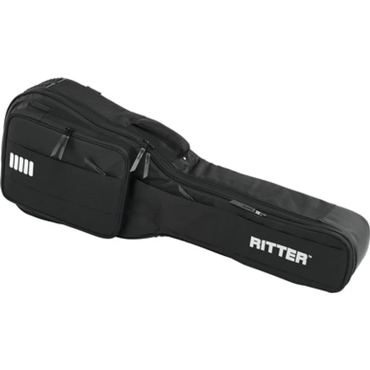 Ritter Arosa Les Paul Guitar SBK, Gitarrentasche mit 33 mm Polsterung, 5 Zubehörtaschen, reflektierenden Streifen, Regenschutz, Farbe: sea ground black