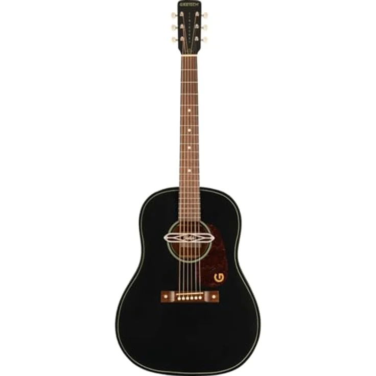 Gretsch JD Dread DELTO TSPG BLKT, Dreadnought-Westerngitarre mit schwarzer Decke, laminiertem Sapele-Boden und Zargen, Walnussgriffbrett, Gretsch Deltoluxe Tonabnehmer – Bild 2