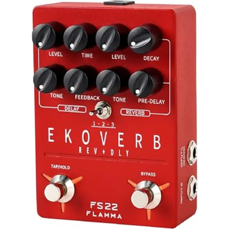 Flamma FS22 Delay & Reverb, Stereo-Delay- & Reverb-Pedal mit Tap-Tempo und Freeze-Funktion
