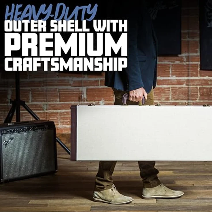 Gator Journeyman Electric Guitar, Gitarrenkoffer aus Sackleinen mit antiken Messingbeschlägen, beige – Bild 5