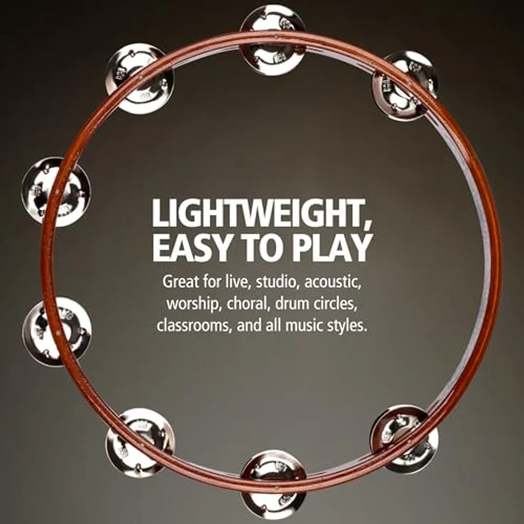 Meinl TA1AB Wood Tambourine, 1-reihig mit 8 Paar Stahlschellen, Holzrahmen, African brown – Bild 4
