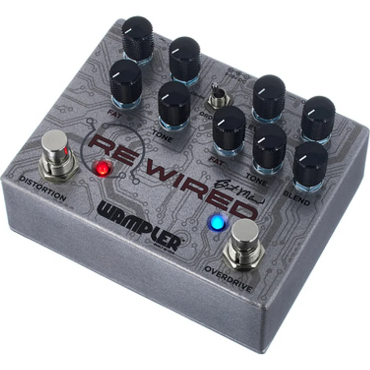 Wampler ReWired Brent Mason Overdrive/Distortion, Effektpedal für E-Gitarre mit 2 Kanälen, klassischem Overdrive und britischer Distortion
