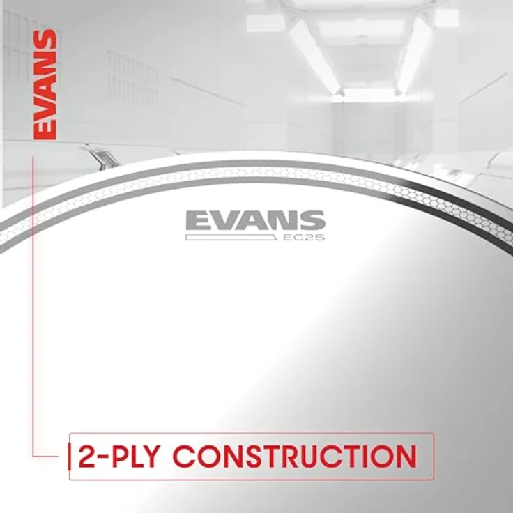 Evans 14" EC2S/SST Clear, Transparent Schlagzeugfell mit Sound Shaping Technologie und individueller Dämpfung – Bild 5