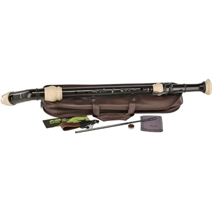 Aulos 521 Symphony Bass Recorder, barocke Griffweise, dunkelbraun, inkl. Tasche – Bild 1