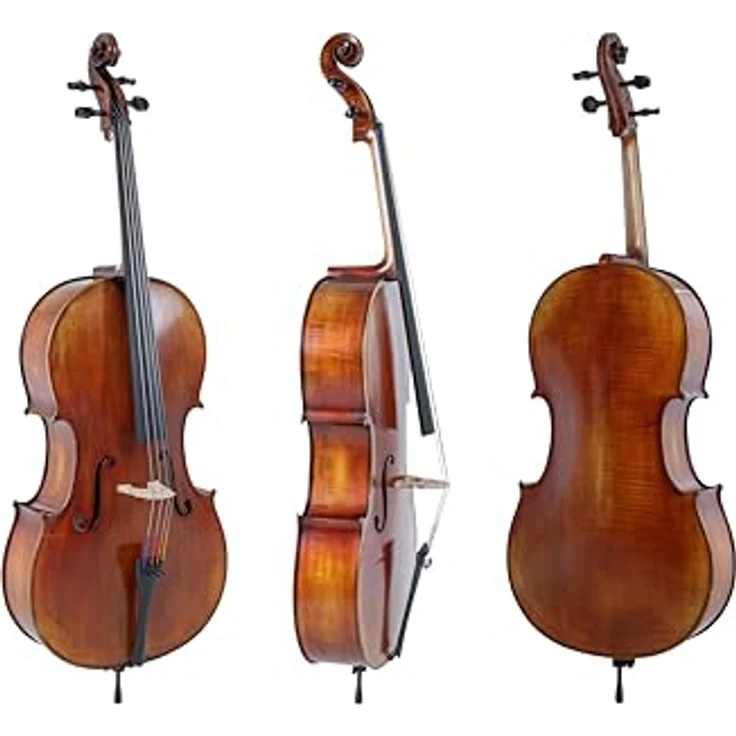 Gewa Maestro 2 Cello Set 3/4 CB, hochwertiges Celloset aus europäischem Tonholz mit antiker gold-rotbrauner Farbgebung, inkl. Carbonbogen und Cellotasche – Bild 2