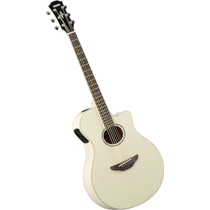 YAMAHA APX600 Elektroakustik-Gitarre – Thinline-Korpus, 25" Mensur, System65 Tonabnehmer, 3-Band EQ, integriertes Stimmgerät, ovales Schallloch – Vintage White – Bild 1