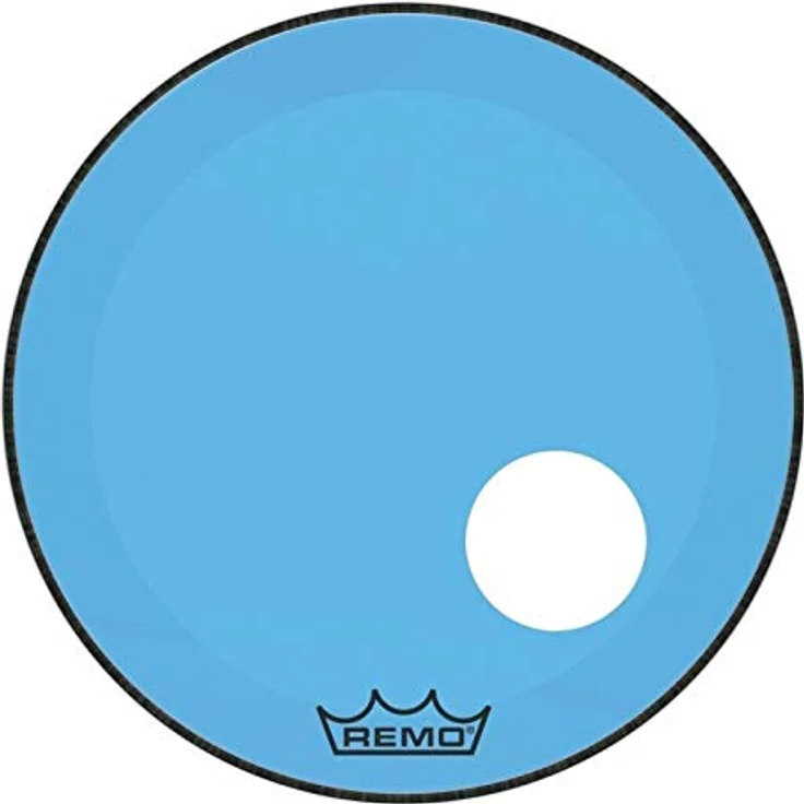 Remo 18" P3 Colortone Reso Blue, Schlagzeugfell mit 5" Mikrofonloch und Dämpfungsring, blau – Bild 2