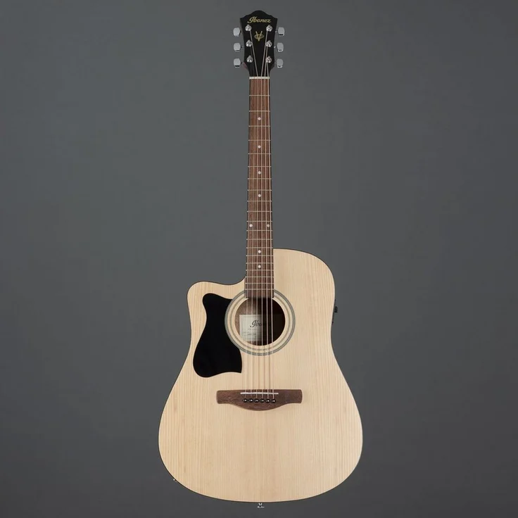 Ibanez V40LCE-OPN Lefthand Westerngitarre für Linkshänder, mit Fichtendecke und Natural-Finish, Dreadnought-Bauform