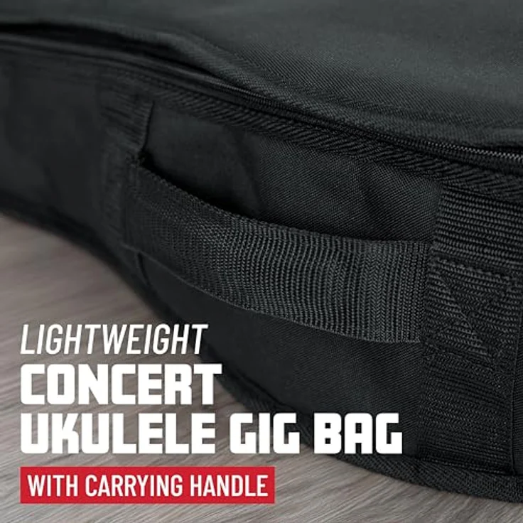 Gator Konzert Ukulele Economy Gigbag, robuster 600-Denier-Nylon, schwarz, mit gepolstertem Schaumstoffkern und Rucksackriemen – Bild 5