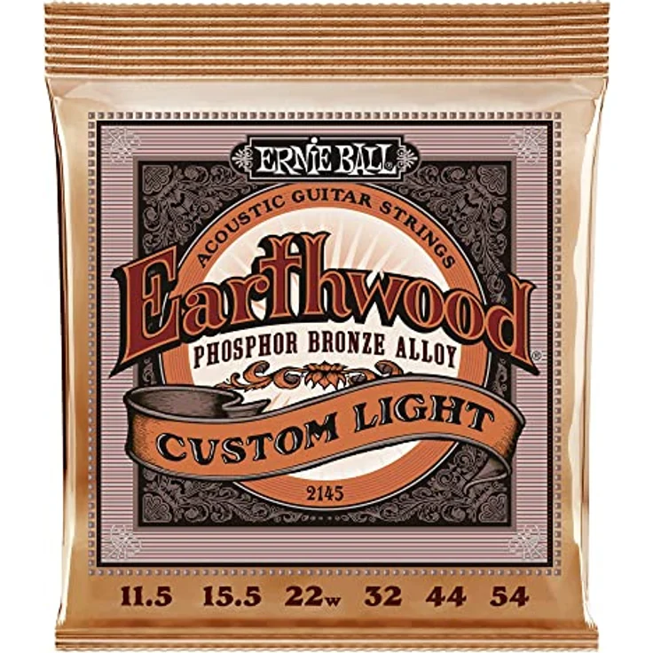 Ernie Ball 2145 Earthwood Custom Phosphor, Westerngitarre Saiten Set, Phosphor Bronze, Stärken: 0.115-0.054 – Bild 1