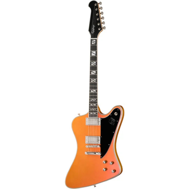 Epiphone Futura Firebird Custom FS, E-Gitarre mit Mahagoni-Korpus, Ebony-Griffbrett, Epiphone Probucker Ignite Tonabnehmer, Farbe Firestorm Shift, inkl. Gigbag